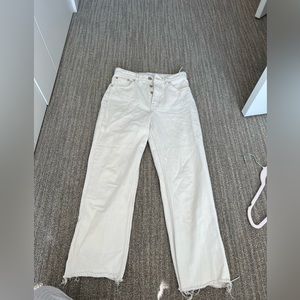 Zara cream straight leg jeans